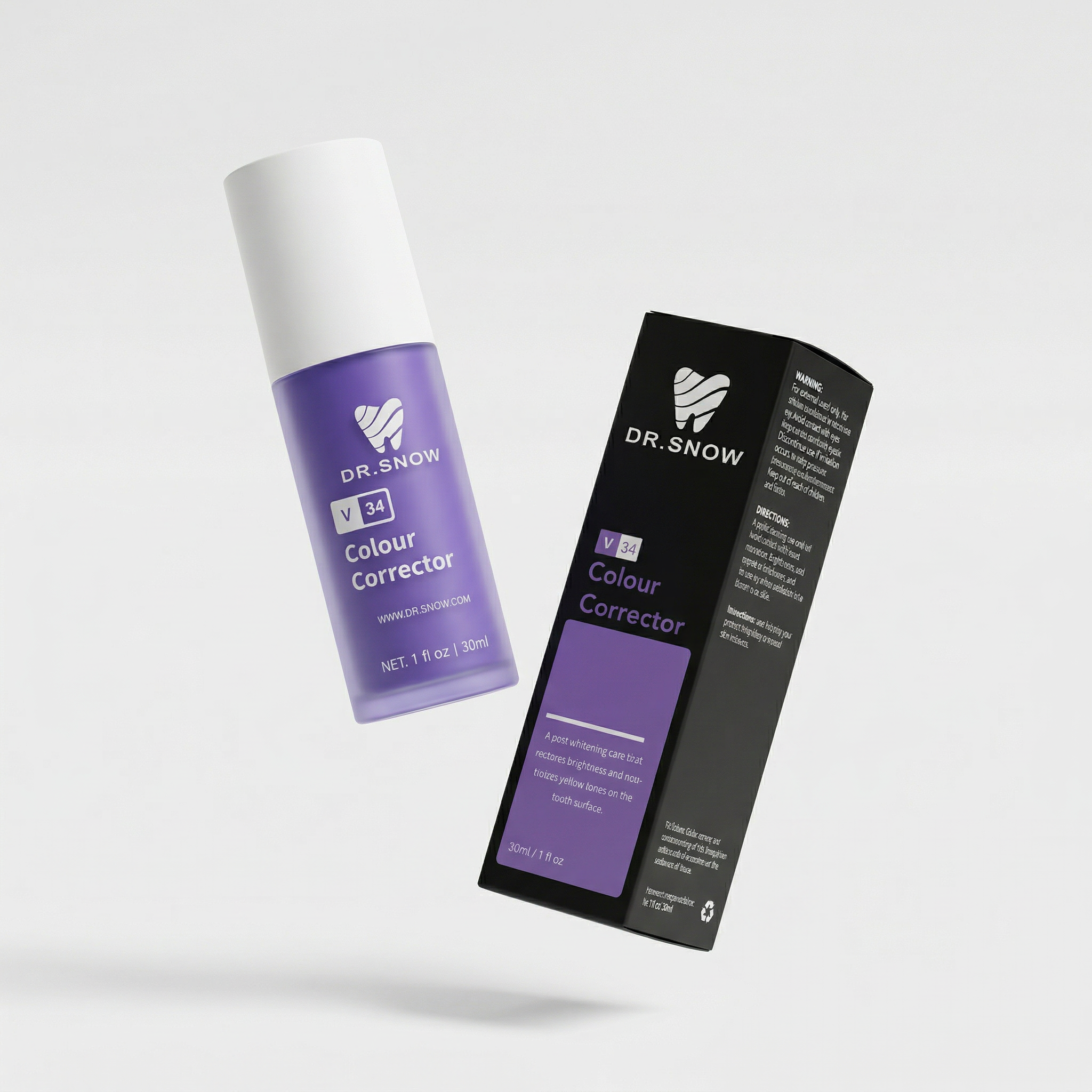 Dr. Snow Colour Corrector bottle and packaging on a white background