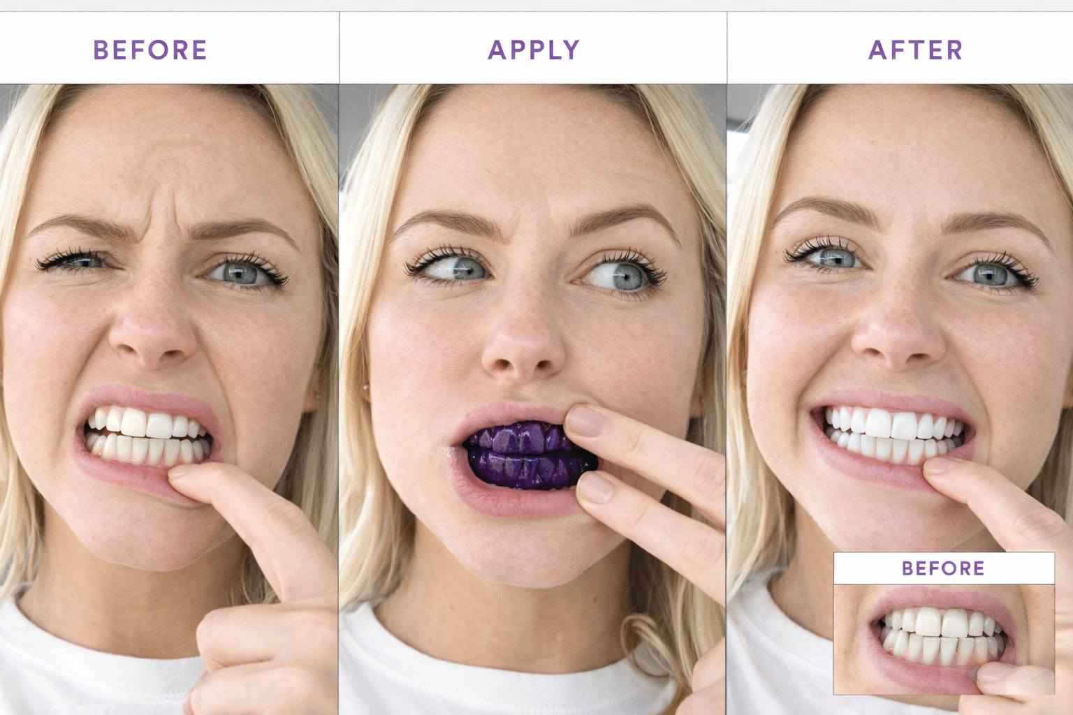 V34 Purple Teeth Whitening Strips
